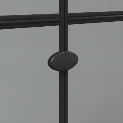 Стена на душ с влизане Черно и тъмнопрозрачно 110 x 190 cm