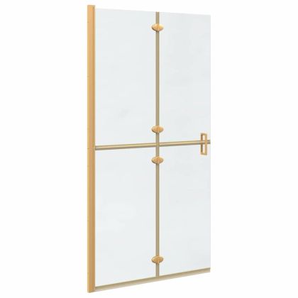 Стена на душ с влизане Златисто и прозрачно 100 x 190 cm