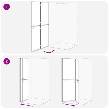 Стена за душ с влизане Златист 110 x 6,5 x 190 см