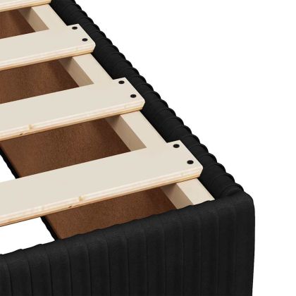 Боксспринг легло с матрак, черно, 140x200 см, кадифе