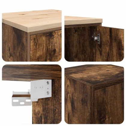 гаражни шкафове, 2 бр, опушен дъб, инженерно дърво