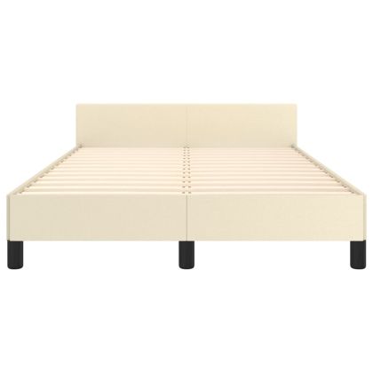 Рамка за легло с табла, кремава, 120x200 см, изкуствена кожа