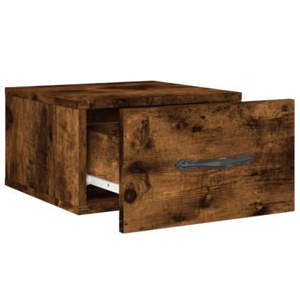 Нощно шкафче за стенен монтаж, опушен дъб, 35x35x20 см