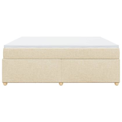 Боксспринг легло с матрак, кремаво, 200x200 см, плат