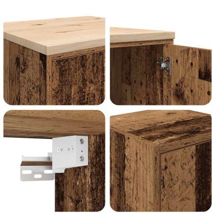 гаражни шкафове, 2 бр, старо дърво инженерно дърво