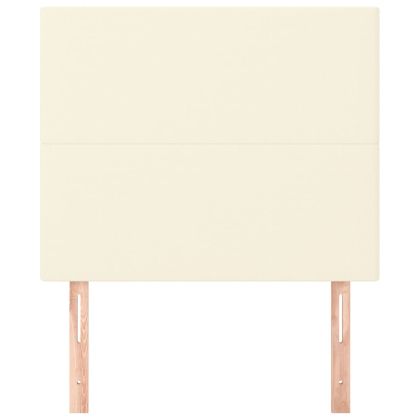 Табла за легло, кремава, 100x5x118/128 см, изкуствена кожа
