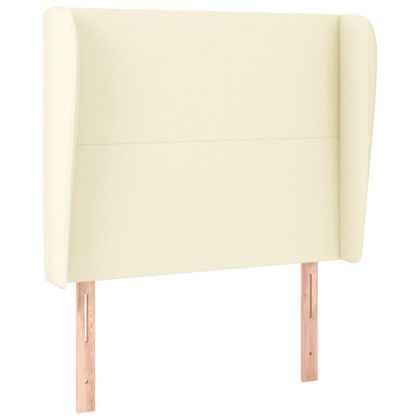 Горна табла с уши, кремава, 103x23x118/128 см, изкуствена кожа