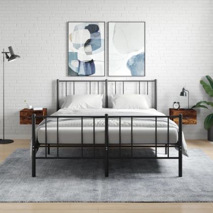 Нощни шкафчета за стенен монтаж, 2 бр, опушен дъб, 35x35x20 см