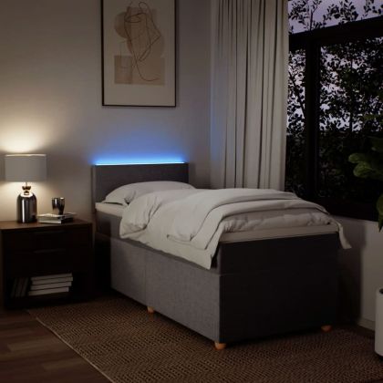 Боксспринг легло с матрак, таупе, 100x200 см, плат