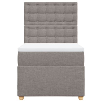 Боксспринг легло с матрак, таупе, 100x200 см, плат