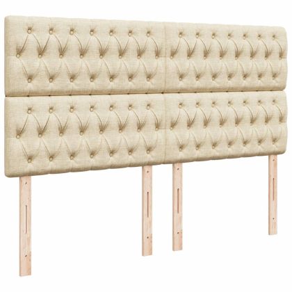 Боксспринг легло с матрак, кремаво, 200x200 см, плат