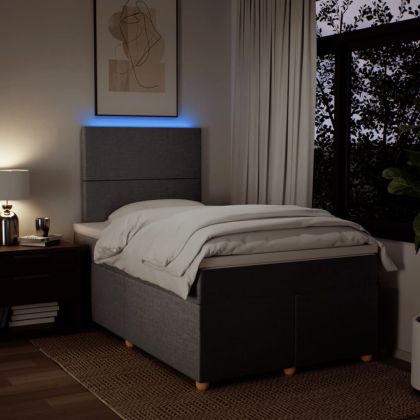 Боксспринг легло с матрак, таупе, 120x200 см, плат