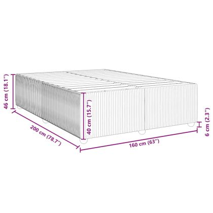 Рамка за легло, синя, 160x200 см, кадифе