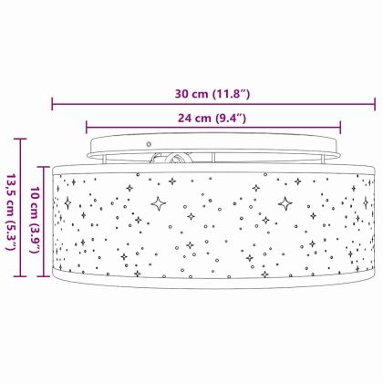 Таванна лампа Сив 30 x 13.5 см текстил