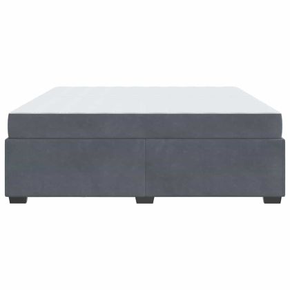 Рамка за легло с матрак Тъмен сив 200 x 200 cm текстил