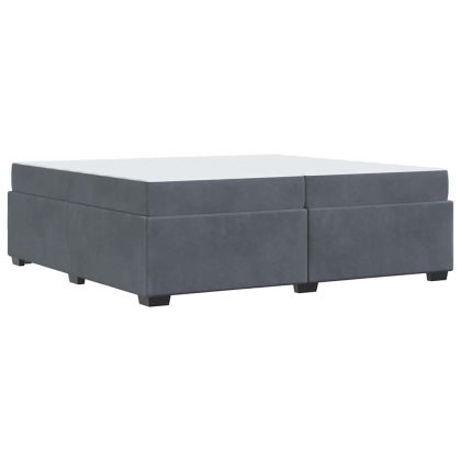 Рамка за легло с матрак Тъмен сив 200 x 200 cm текстил