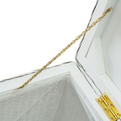 Ракла, бяла, 110 см, естествен кубу ратан и махагоново дърво масив