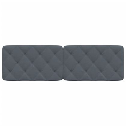 Мека табла за легло, тъмносива, 152 см, кадифе