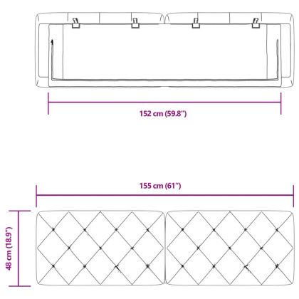 Мека табла за легло, тъмносива, 152 см, кадифе