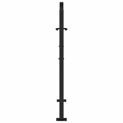 Градинска порта, черна, 100x100 см, стоманена, дизайн с пламък