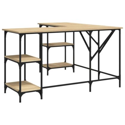 Бюро, дъб сонома, 139x139x75 см, инженерно дърво