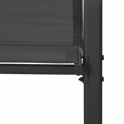 Стифиращи градински столове, 4 бр, черни, тъкан textilene