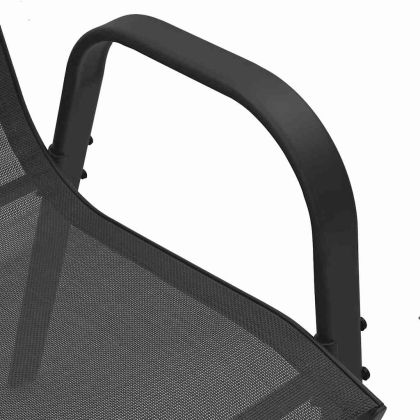 Стифиращи градински столове, 4 бр, черни, тъкан textilene