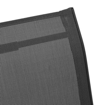 Стифиращи градински столове, 6 бр, черни, тъкан textilene