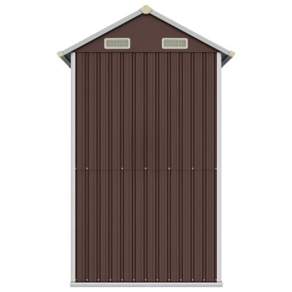 Градинска барака, кафява, 192x152,5x237 см, поцинкована стомана