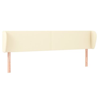 Горна табла с уши, кремава, 163x23x78/88 см, изкуствена кожа