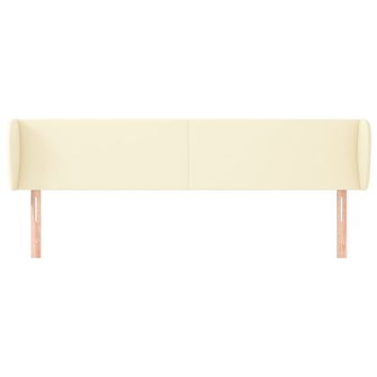 Горна табла с уши, кремава, 163x23x78/88 см, изкуствена кожа