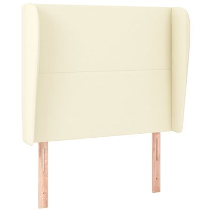 Горна табла с уши, кремава, 83x23x118/128 см, изкуствена кожа