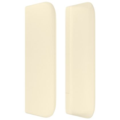 Горна табла за легло, кремава, 163x16x78/88 см, изкуствена кожа