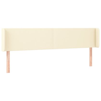 LED горна табла за легло, кремава, 163x16x78/88 см