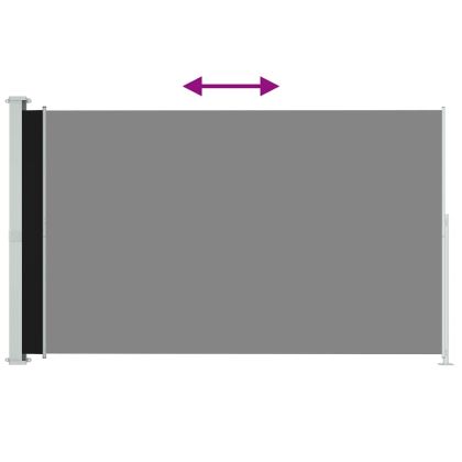 Прибираща се дворна странична тента, 180x300 см, черна