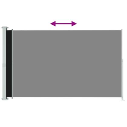 Прибираща се дворна странична тента, 200x300 см, черна