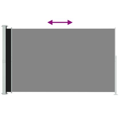 Прибираща се дворна странична тента, 220x300 см, черна