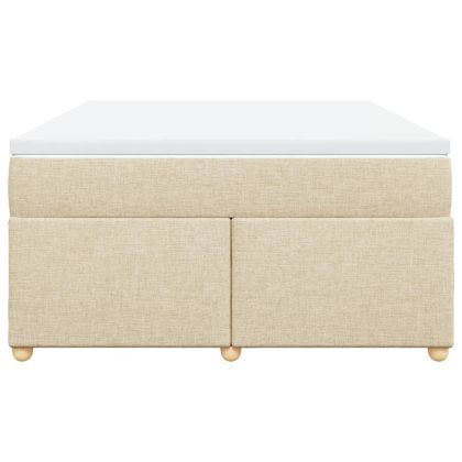 Боксспринг легло с матрак, кремава, 160x200 см, плат