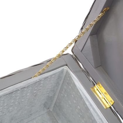 Ракла, сива, 110 см, естествен кубу ратан и махагоново дърво масив