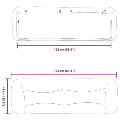 Мека табла за легло Hvar, черна, 152 см, изкуствена кожа