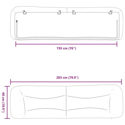 Мека табла за легло Hvar, бяла, 193 см, изкуствена кожа
