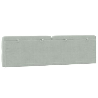 Мека табла за легло, светлосива, 183 см, кадифе