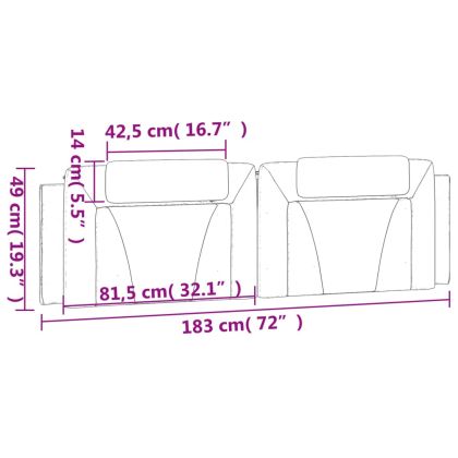 Мека табла за легло Viana, бяла, 183 см, изкуствена кожа
