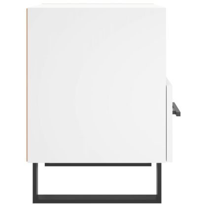 Нощно шкафче, бяло, 40x35x47,5 см, инженерно дърво