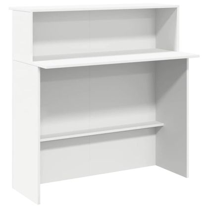 Рецепционно бюро, бяло, 100x50x103,5 см, инженерно дърво