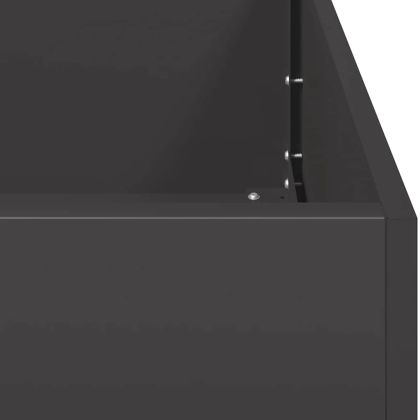 Кашпа, черна, 200x80x40 см, стомана