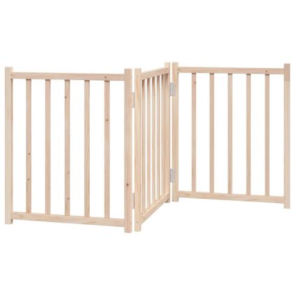 Сгъваема преграда за кучета 3 панела 150 см чам масив