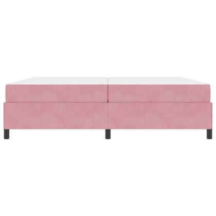 Рамка за легло с матрак Розово 200 x 200 cm текстил