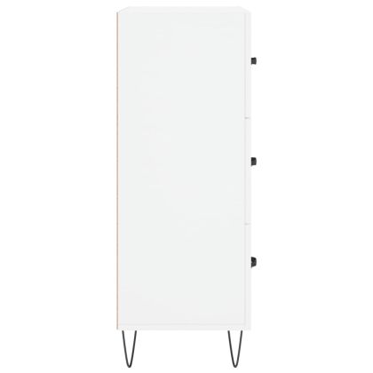 Сайдборд, бял, 69,5x34x90 см, инженерно дърво