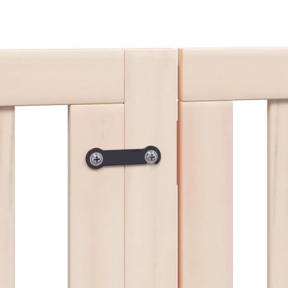 Сгъваема преграда за кучета с врата 12 панела 600 см топола